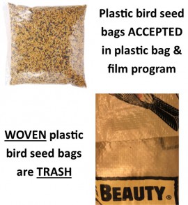 picture of plastic bird seed bags